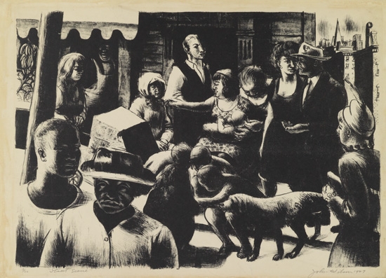 JOHN WILSON (1922 -   ) Street Scene.
